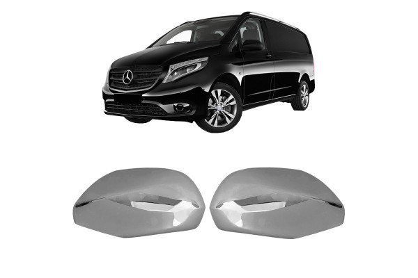 Καπάκια Καθρεφτών Για Mercedes-Benz Vito W447 14+ Από Ανοξείδωτο Ατσάλι (Steel) 2 Τεμάχια