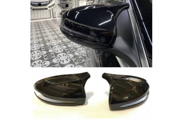 Καπάκια Καθρεφτών Για Mercedes-Benz C-Class W205 , E-Class W213 , S-Class W222 , Glc X253 M4 Look Γυαλιστερό Μαύρο 2 Τεμάχια