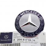 Σήμα Τάπα Καπό Mercedes-Benz Γνήσιο A2048170616 / A2128170316 57mm Μπλε
