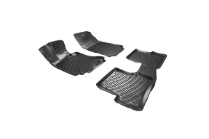 Πατάκια Σκαφάκια 3D Από Λάστιχο Tpe Για Mercedes C-Class W202/W204/CLΚ W209Rizline 4 Τεμάχια Μαύρα