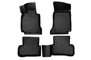 Πατάκια Σκαφάκια 3D Από Λάστιχο Tpe Για Mercedes C-Class W205 2014-2020 Rizline 4 Τεμάχια Μαύρα