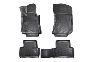 Πατάκια Σκαφάκια 3D Από Λάστιχο Tpe Για Mercedes E-Class W124/W210/W211/CLS W219 Rizline 4 Τεμάχια Μαύρα