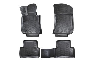 Πατάκια Σκαφάκια 3D Από Λάστιχο Tpe Για Mercedes E-Class W212/W207/CLS W218/S Class W222 Rizline 4 Τεμάχια Μαύρα