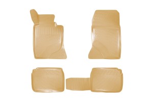 Πατάκια Σκαφάκια 3D Από Λάστιχο Tpe Για Mercedes E-Class (Multiform) W124/W210/W211/CLS W219 Rizline 4 Τεμάχια Μπεζ Χωρίς Κουμπώματα