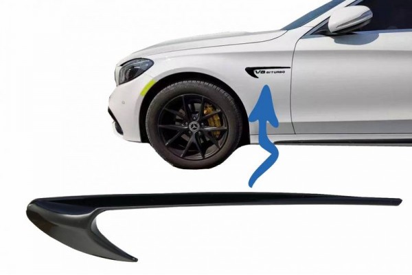 Αυτοκόλλητα Σήματα Φτερού Για Mercedes-BenzGLC X253 , C-Class W205 , E--Class W213 Μαύρο Γυαλιστερό 2 Τεμάχια