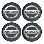 Αυτοκόλλητα Κέντρου Ζαντών Nissan Από Σμάλτο 60mm Set 4 Τεμάχια