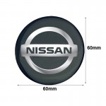 Αυτοκόλλητα Κέντρου Ζαντών Nissan Από Σμάλτο 60mm Set 4 Τεμάχια