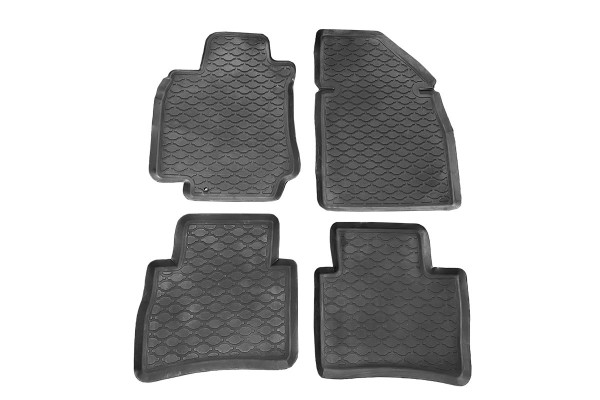 Πατάκια Σκαφάκια 3D Από Λάστιχο Για Nissan Tiida / Versa 2006-2012 "Star Diamond" 4 Τεμάχια Μαύρα