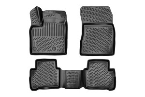 Πατάκια Σκαφάκια 3D Από Λάστιχο Tpe Για Nissan Qashqai J12 2021+ Rizline 4 Τεμάχια Μαύρα