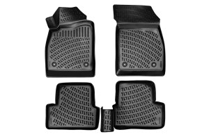 Πατάκια Σκαφάκια 3D Από Λάστιχο Tpe Για Opel Astra J 2009-2015/Chevrolet Cruze 2008-2016 Rizline 4 Τεμάχια Μαύρα