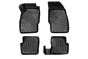 Πατάκια Σκαφάκια 3D Από Λάστιχο Tpe Για Opel Corsa D / Opel Corsa Ε Rizline 4 Τεμάχια Μαύρα