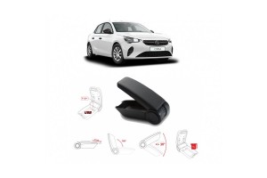 Κονσόλα Χειροφρένου Τεμπέλης Armster OE1 Με Usb Για Opel Corsa F 2020+ Χωρίς Εργοστασιακό Τεμπέλη Μαύρο Χρώμα