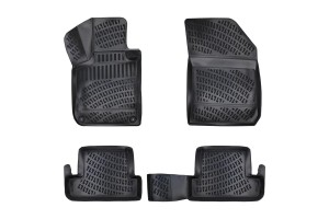 Πατάκια Σκαφάκια 3D Από Λάστιχο Tpe Για Peugeot 308 2013- Rizline 4 Τεμάχια Μαύρα