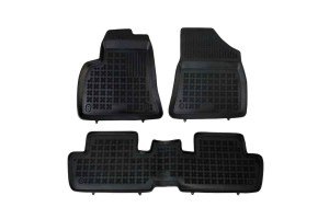 Πατάκια Σκαφάκια 3D Από Λάστιχο Για Peugeot 3008 2009-2016 Rezaw Plast 3 Τεμάχια Μαύρα