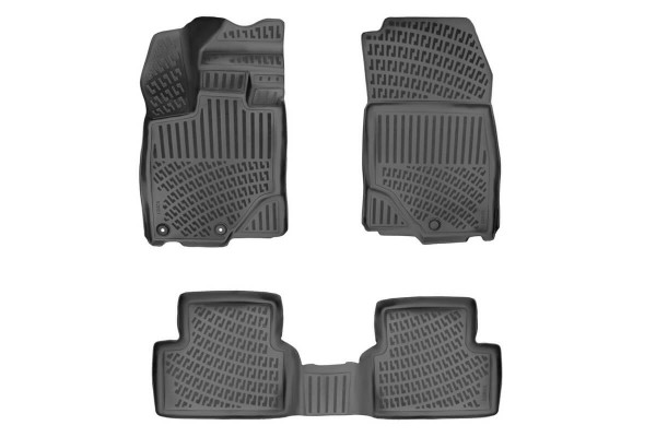 Πατάκια Σκαφάκια 3D Από Λάστιχο Tpe Για Peugeot 3008 24+ Hybrid Rizline 4 Τεμάχια Μαύρα