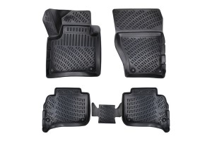 Πατάκια Σκαφάκια 3D Από Λάστιχο Tpe Για Porsche Cayenne 3 2018+ Rizline 4 Τεμάχια Μαύρα