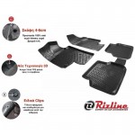 Πατάκια Σκαφάκια 3D Από Λάστιχο Tpe Για Porsche Taycan 2019+ Rizline 4 Τεμάχια Μαύρα