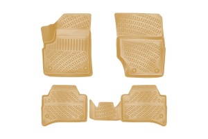 Πατάκια Σκαφάκια 3D Από Λάστιχο Tpe Για Porsche Cayenne 1 2002-2010 Rizline 4 Τεμάχια Μπεζ