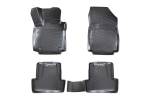 Πατάκια Σκαφάκια 3D Από Λάστιχο Tpe Για Renault Clio 4 12-19 Rizline 4 Τεμάχια Μαύρα