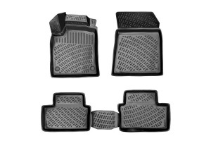 Πατάκια Σκαφάκια 3D Από Λάστιχο Tpe Για Renault Clio 5 19+ Rizline 4 Τεμάχια Μαύρα