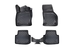 Πατάκια Σκαφάκια 3D Από Λάστιχο Tpe Για Seat Leon 4 (KL1/KL8) 2020+ Χειροκίνητο/ Cupra Formentor 2021+ Rizline 4 Τεμάχια Μαύρα