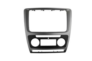 Πλαίσιο / Πρόσοψη 2DIN Για Skoda Octavia 1Z 09-13 Με Αυτόματο Κλιματισμό Μαύρο Ασημί 1 Τεμάχιο
