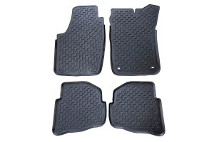 Πατάκια Σκαφάκια 3D Από Λάστιχο Για Skoda Fabia 2002- / 2007-2014 "Star Diamond" 4 Τεμάχια Μαύρα