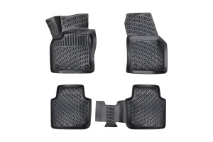 Πατάκια Σκαφάκια 3D Από Λάστιχο Tpe Για Skoda Kodiaq 2016- Rizline 4 Τεμάχια Μαύρα