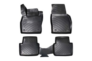 Πατάκια Σκαφάκια 3D Από Λάστιχο Tpe Για Skoda Scala 19+ Rizline 4 Τεμάχια Μαύρα