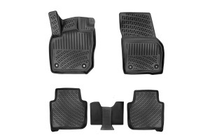 Πατάκια Σκαφάκια 3D Από Λάστιχο Tpe Για Skoda Kodiaq 2024- Rizline 4 Τεμάχια Μαύρα