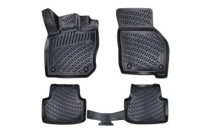 Πατάκια Σκαφάκια 3D Από Λάστιχο Tpe Για Skoda Octavia Mk4 Nx 2020- Rizline 4 Τεμάχια Μαύρα
