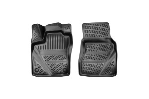 Πατάκια Σκαφάκια 3D Από Λάστιχο Tpe Για Smart Fortwo W453 2014+ Rizline 2 Τεμάχια Μαύρα