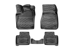 Πατάκια Σκαφάκια 3D Από Λάστιχο Tpe Για Smart Forfour W453 2014+ Rizline 4 Τεμάχια Μαύρα