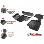Πατάκια Σκαφάκια 3D Από Λάστιχο Tpe Για Smart Forfour W453 2014+ Rizline 4 Τεμάχια Μαύρα