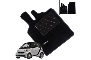 Πατάκια Αυτοκινήτου Μοκέτα Για Smart W451 07-14Με Μονό Κέντημα Blackτεμάχια