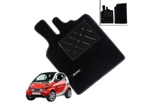 Πατάκια Αυτοκινήτου Μοκέτα Για Smart W450 99-06Με Μονό Κέντημα Black 2 Τεμάχια