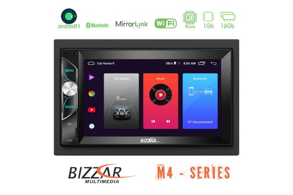 Οθόνη 2Din Bizzar Universal Deck Android 11 (1+16GB) Bluetooth / Usb /WiFi / Gps Με Οθόνη 6.5" U-BL-M4-1069