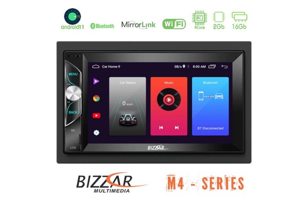 Οθόνη 2Din Bizzar Universal Deck Android 11 (2+16GB) Bluetooth / Usb /WiFi / Gps Με Οθόνη 6.5" U-BL-M4-2069