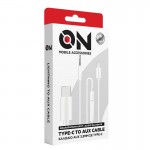 Καλώδιο Ήχου Aux 3.5mm Σε Type-c Λευκό 1m On Mobile Accessories 1 Τεμάχιο Καλώδιο Ήχου Aux 3.5mm Σε Type-c Λευκό 1m On Mobile Accessories 1 Τεμάχιο