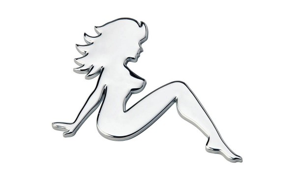 Αυτοκόλλητo 3D "Naked Girl" Χρώμιο 6cm X 8.5cm 1 Τεμάχιο