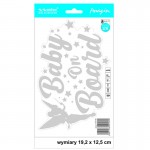Αυτοκόλλητο Σήμα Αυτοκινήτου ''Baby On Board'' 19.2cm X 12.5cm Άσπρο 1 Τεμάχιο