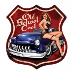 Αυτοκόλλητο Σήμα Αυτοκινήτου ''Old School Cool'' 15cm X 16cm 1 Τεμάχιο