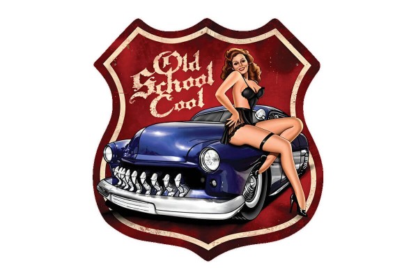 Αυτοκόλλητο Σήμα Αυτοκινήτου ''Old School Cool'' 15cm X 16cm 1 Τεμάχιο