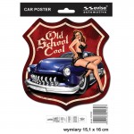 Αυτοκόλλητο Σήμα Αυτοκινήτου ''Old School Cool'' 15cm X 16cm 1 Τεμάχιο
