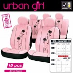 Καλύμματα Υφασμάτινα Urban Girl Ροζ Σετ Εμπρός-Πίσω 15 Τεμάχια FUND96P