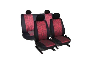 Καλύμματα Υφασμάτινα Εμπρός - Πίσω Διαιρούμενα Pluto Plus Gm Κόκκινο/Μαύρο Σετ 8 Τεμάχια