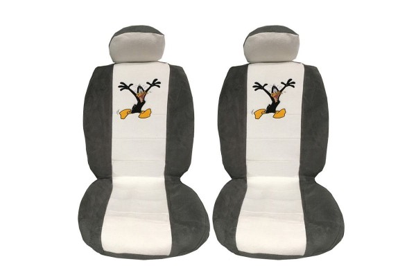 Ημικαλύμματα Μπροστινών Καθισμάτων Πετσέτα Daffy Duck Άσπρο-Γκρι 4 Τεμάχια 2749-8
