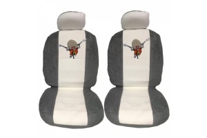 Ημικαλύμματα Μπροστινών Καθισμάτων Πετσέτα Yosemite Sam Γκρι-Άσπρο 4 Τεμάχια 2749-36