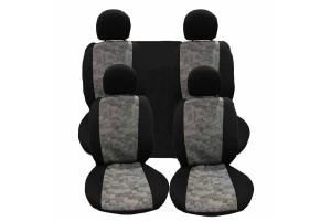 Καλύμματα Υφασμάτινα Εμπρός - Πίσω Διαιρούμενα Pluto Plus Gm Γκρι/Μαύρο Σετ 8 Τεμάχια