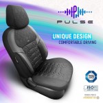 Καλύμματα Αυτοκινήτου Otom Pulse Design Universal Δερματίνη / Rachel Σετ Εμπρός / Πίσω 11 Τεμαχίων Μαύρο PLS-2901